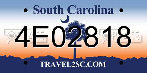 4E02818 South Carolina License Plate