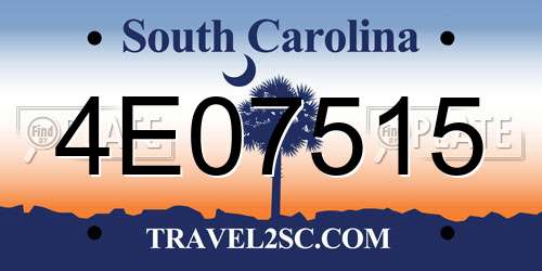 4E07515 South Carolina License Plate