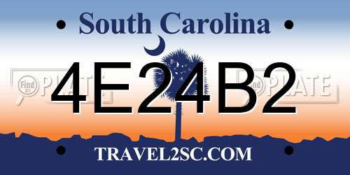 4E24B2 South Carolina License Plate