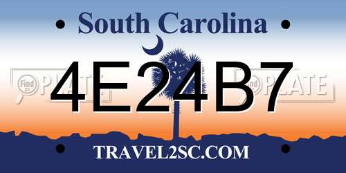 4E24B7 South Carolina License Plate