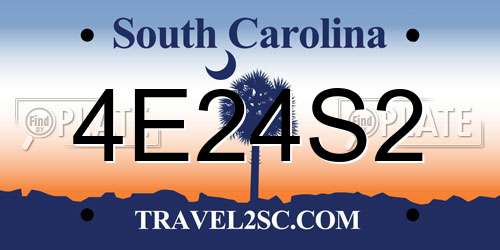 4E24S2 South Carolina License Plate