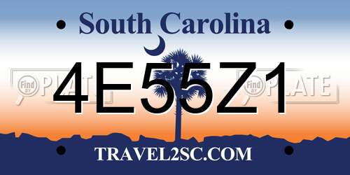 4E55Z1 South Carolina License Plate