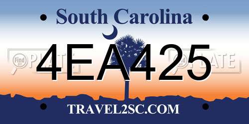 4EA425 South Carolina License Plate