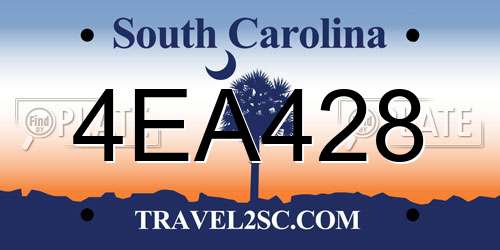 4EA428 South Carolina License Plate