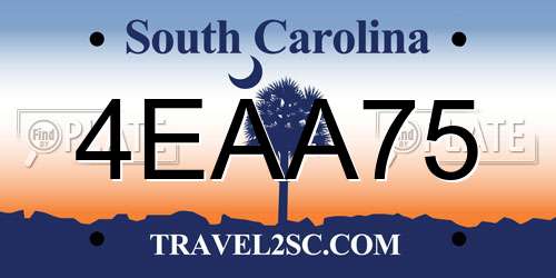 4EAA75 South Carolina License Plate