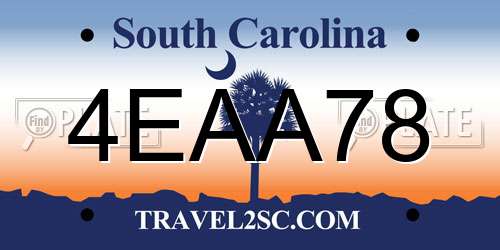 4EAA78 South Carolina License Plate
