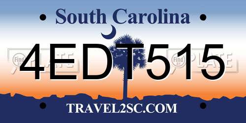 4EDT515 South Carolina License Plate