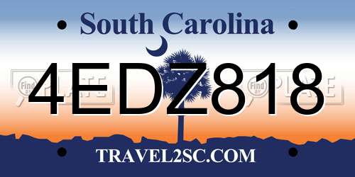 4EDZ818 South Carolina License Plate