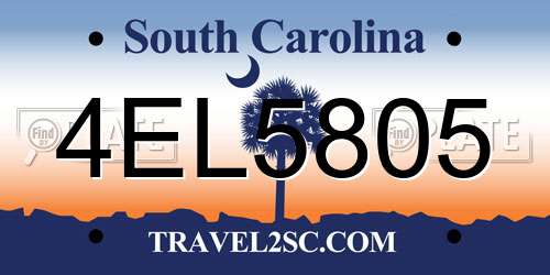 4EL5805 South Carolina License Plate