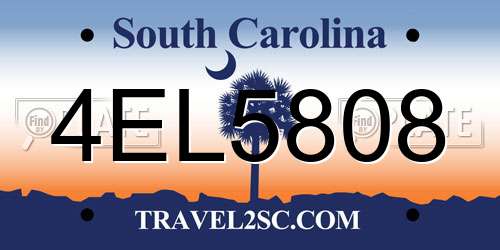 4EL5808 South Carolina License Plate
