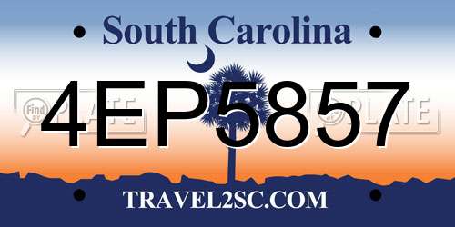 4EP5857 South Carolina License Plate