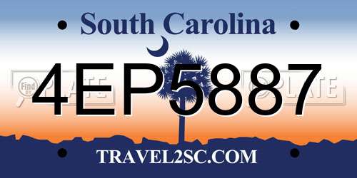 4EP5887 South Carolina License Plate