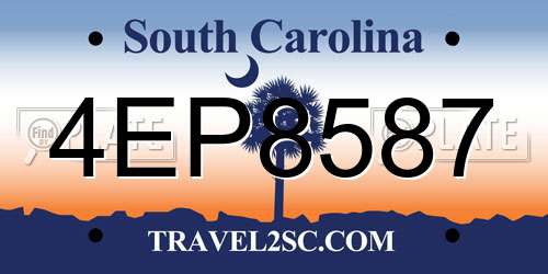4EP8587 South Carolina License Plate