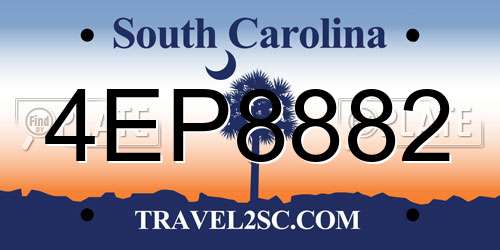 4EP8882 South Carolina License Plate