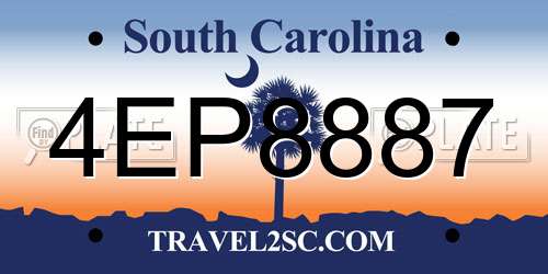 4EP8887 South Carolina License Plate