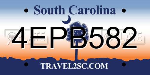 4EPB582 South Carolina License Plate