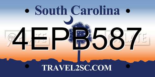 4EPB587 South Carolina License Plate