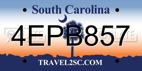 4EPB857 South Carolina License Plate