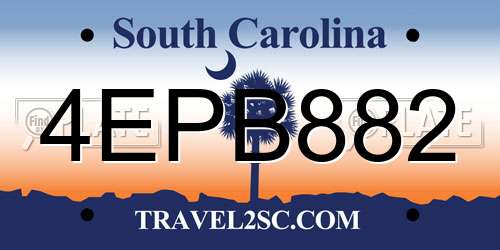 4EPB882 South Carolina License Plate