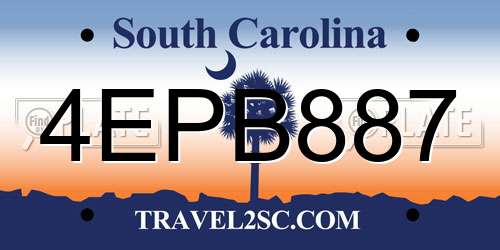4EPB887 South Carolina License Plate