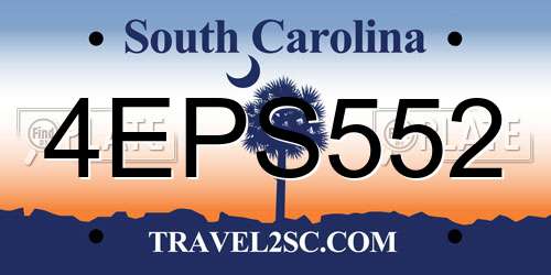 4EPS552 South Carolina License Plate