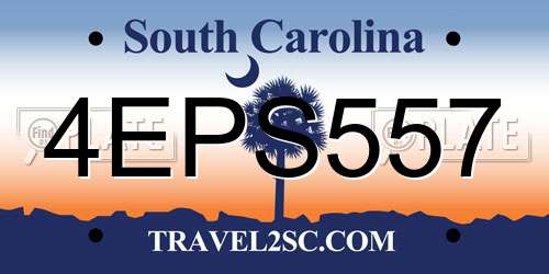 4EPS557 South Carolina License Plate