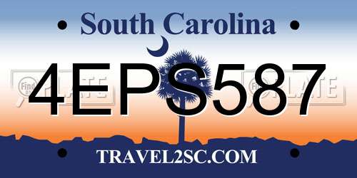 4EPS587 South Carolina License Plate