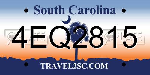 4EQ2815 South Carolina License Plate