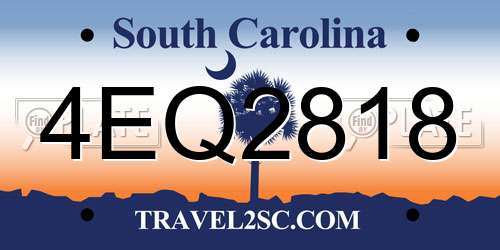 4EQ2818 South Carolina License Plate