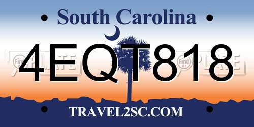 4EQT818 South Carolina License Plate