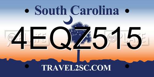 4EQZ515 South Carolina License Plate