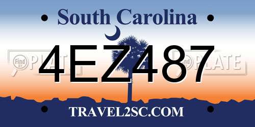 4EZ487 South Carolina License Plate