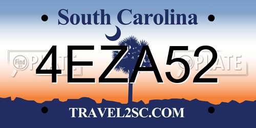 4EZA52 South Carolina License Plate