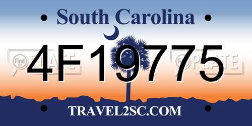 4F19775 South Carolina License Plate