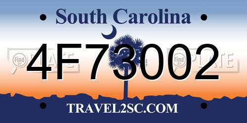 4F73002 South Carolina License Plate