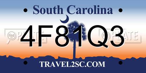 4F81Q3 South Carolina License Plate
