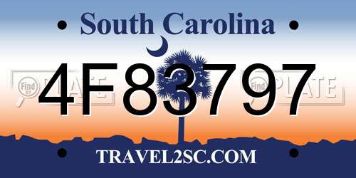 4F83797 South Carolina License Plate