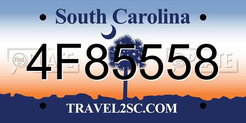 4F85558 South Carolina License Plate