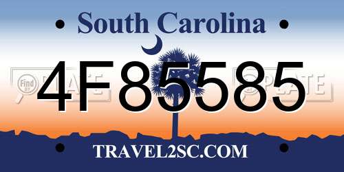 4F85585 South Carolina License Plate