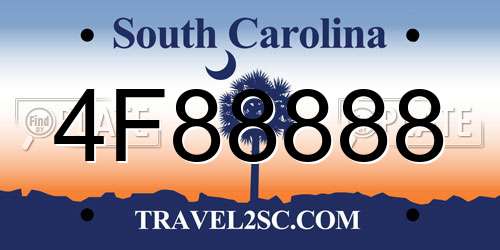 4F88888 South Carolina License Plate