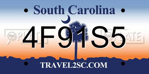 4F91S5 South Carolina License Plate