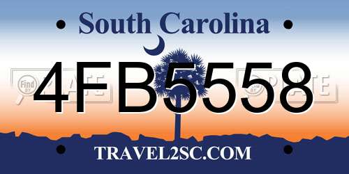 4FB5558 South Carolina License Plate