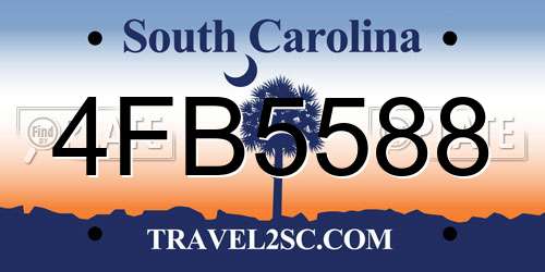4FB5588 South Carolina License Plate