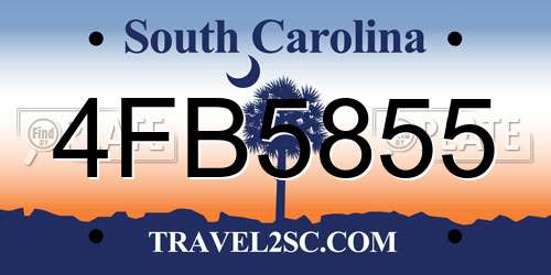 4FB5855 South Carolina License Plate