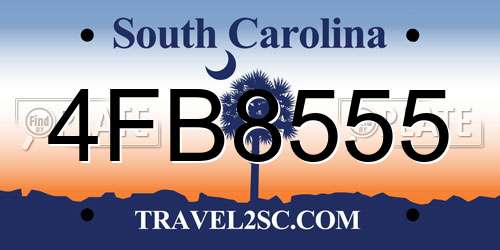4FB8555 South Carolina License Plate
