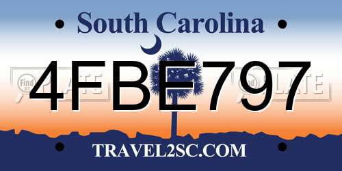 4FBE797 South Carolina License Plate