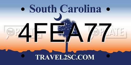 4FEA77 South Carolina License Plate