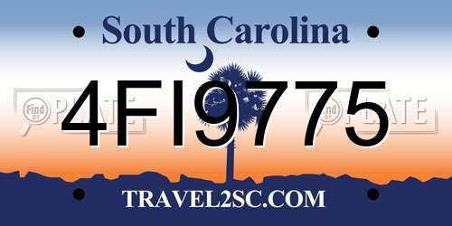 4FI9775 South Carolina License Plate