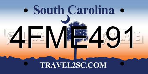 4FME491 South Carolina License Plate