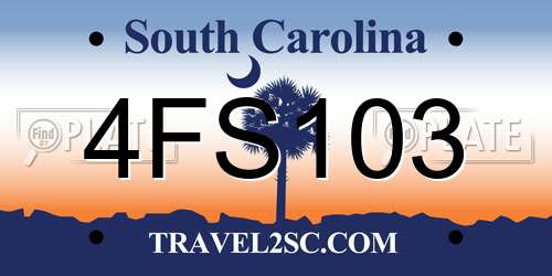 4FS103 South Carolina License Plate